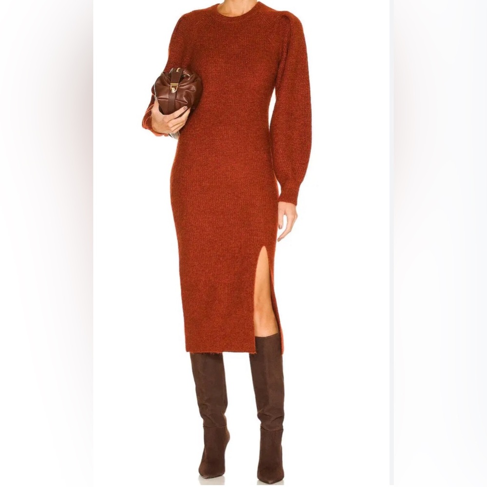 Rag & Bone Rust Liana Merino Wool Alpaca Blend Sweater Dress